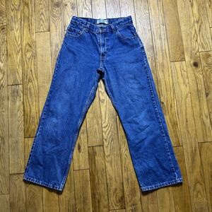 Levi Strauss Signature Loose Fit Blue Jeans Medium Wash Straight Leg